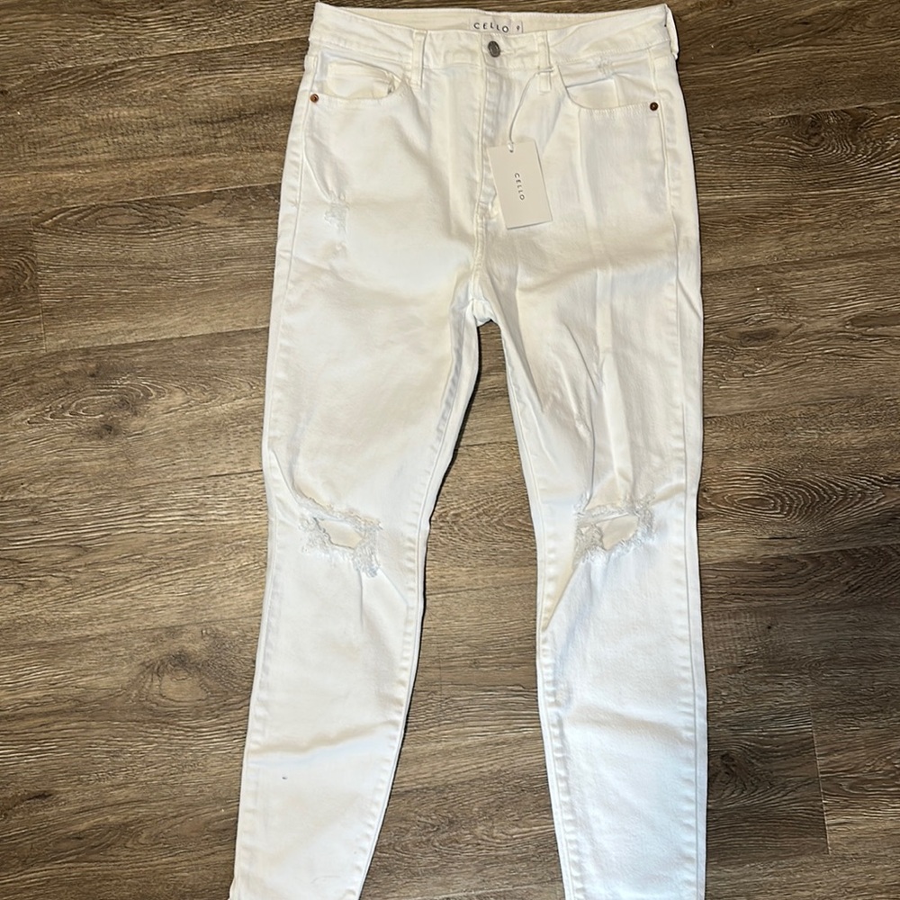 High Rise White Skinny Jeans